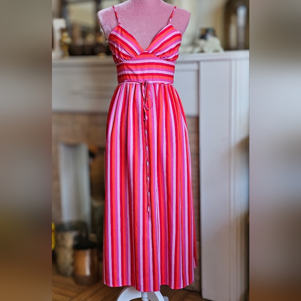 Stradivarius Striped Sundress. Size Small